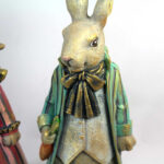 مجسمه مدل خرگوش جنتلمن مجموعه 2 عددی