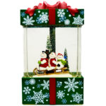 گوی موزیکال مدل پمپی کاج و آدم برفی طرح کریسمس کد P296