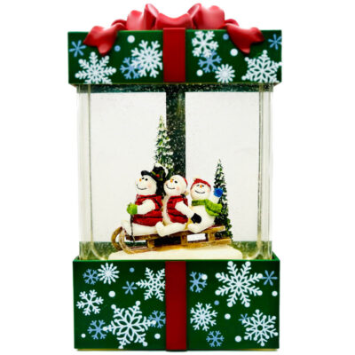 گوی موزیکال مدل پمپی کاج و آدم برفی طرح کریسمس کد P296