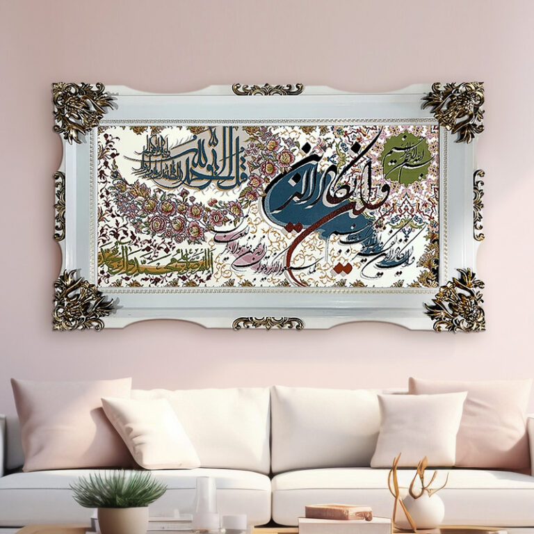 تابلو فرش ماشینی طرح دستبافت مدل وان یکاد کد 8428