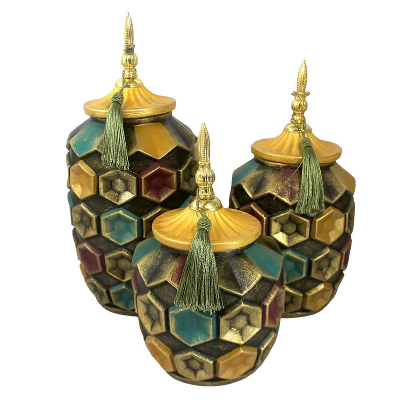 9b97c0df1bdad713423c78e597c6d7d0 ظرف دکوری مدل درب دار مجموعه 3 عددی