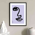 تابلو مدل Purple art face کد 248901987