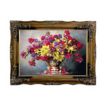 تابلو فرش ماشینی مدل گلدان گل کد 8957