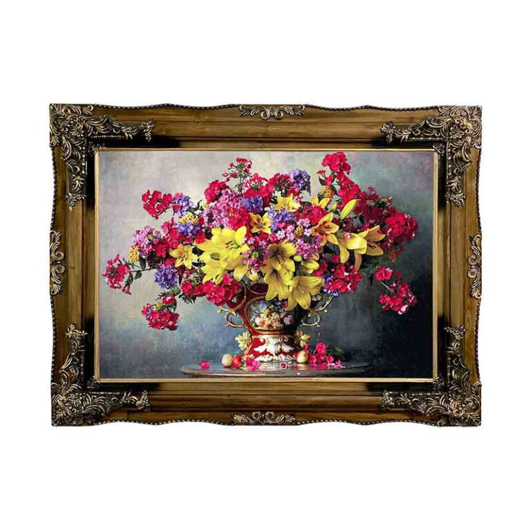 تابلو فرش ماشینی مدل گلدان گل کد 8957