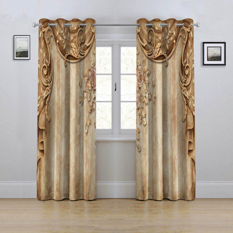 پرده مدل پانچی طرح پرده و پتینه سایز 280x145 سانتی متر