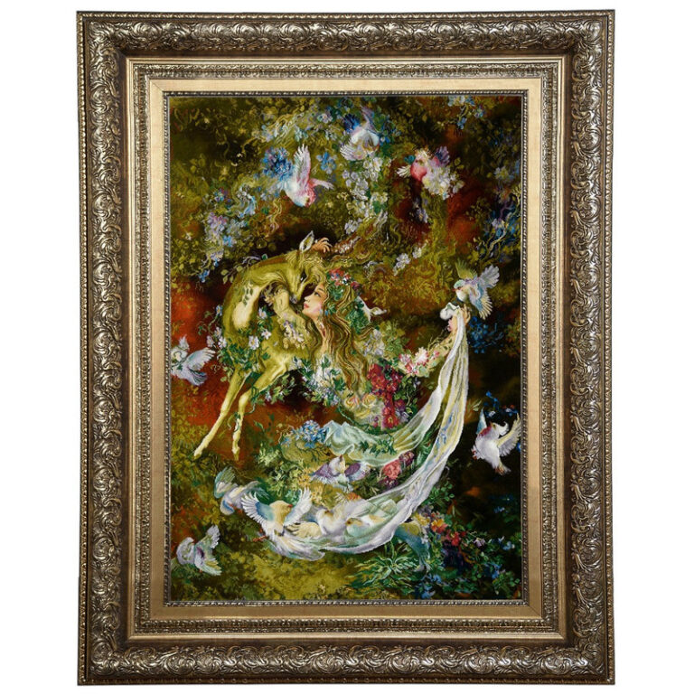 تابلو فرش دستبافت طرح آهو کد 72