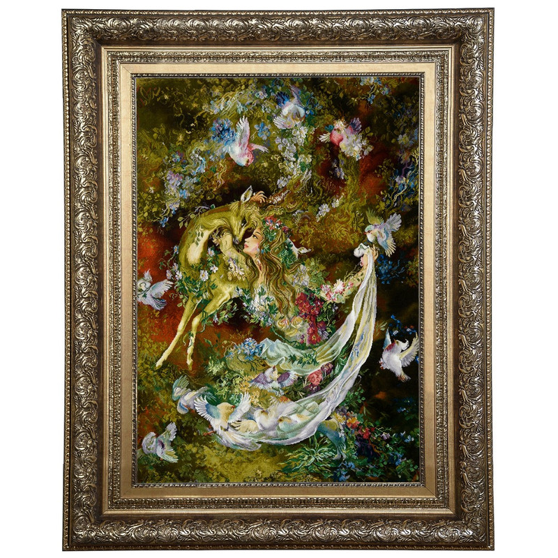 9f8eaeb1004803f467b6ce74cb78ac16 تابلو فرش دستبافت طرح آهو کد 72