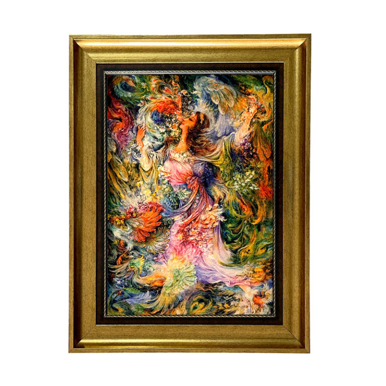 تابلو فرش ماشینی طرح دستبافت مدل مینیاتور کد 7813