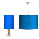 آباژور رومیزی مدل پارچه رنگی به همراه لوستر