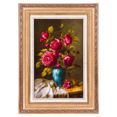 تابلو فرش دستباف سی پرشیا مدل گل در گلدان چینی کد 903808