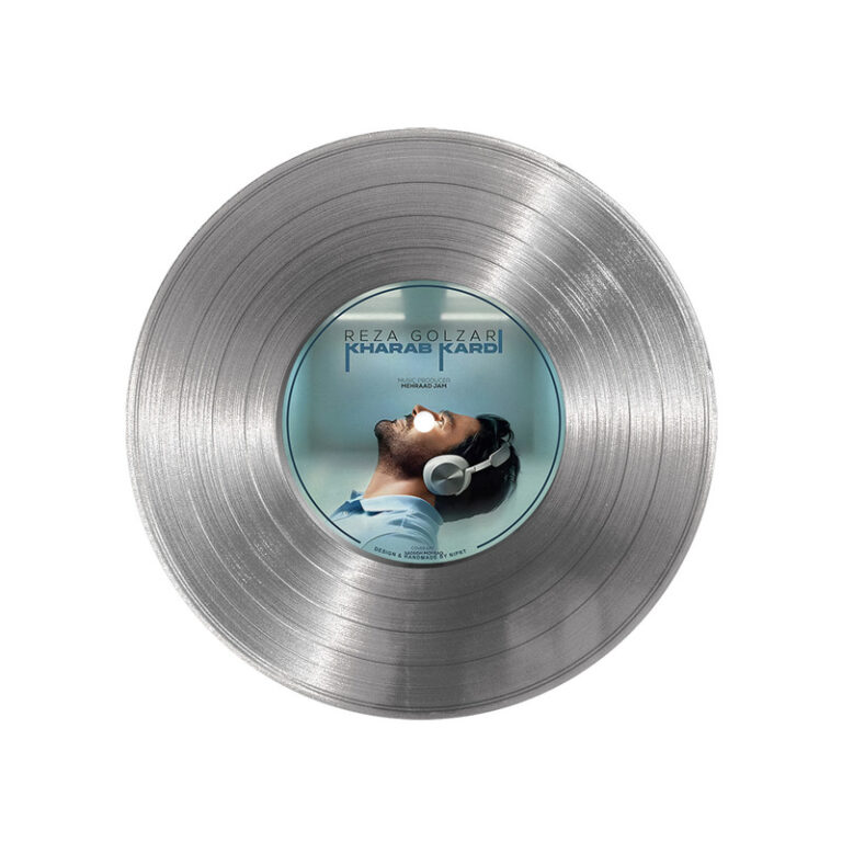 تابلو نیپ آرت طرح دیسک گرامافون مدل 9163 فریم نقره ای