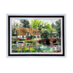 تابلو فرش ماشینی مدل خانه و برکه کد 8860