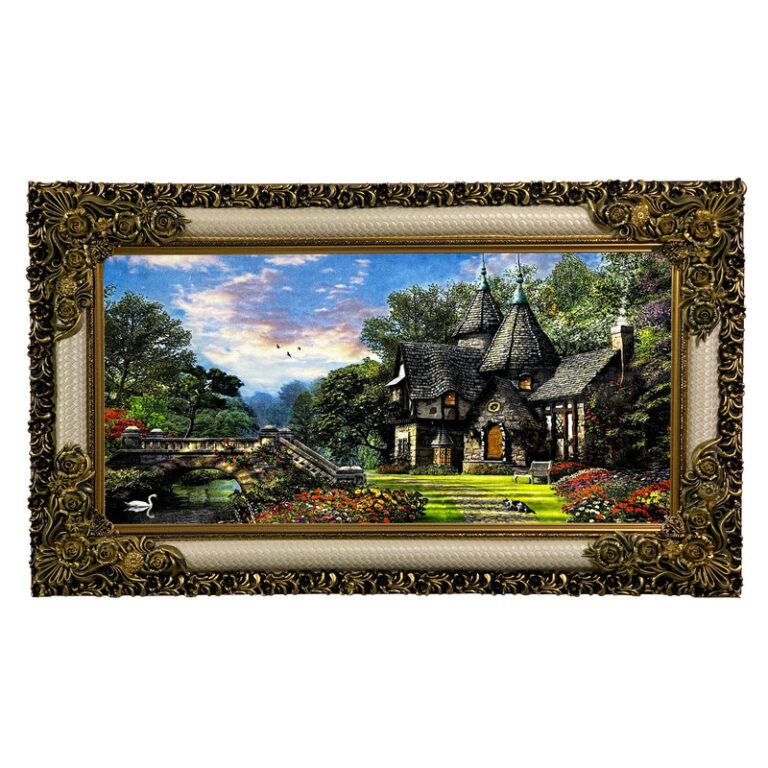 تابلو فرش ماشینی طرح دستبافت مدل عمارت کد 7478