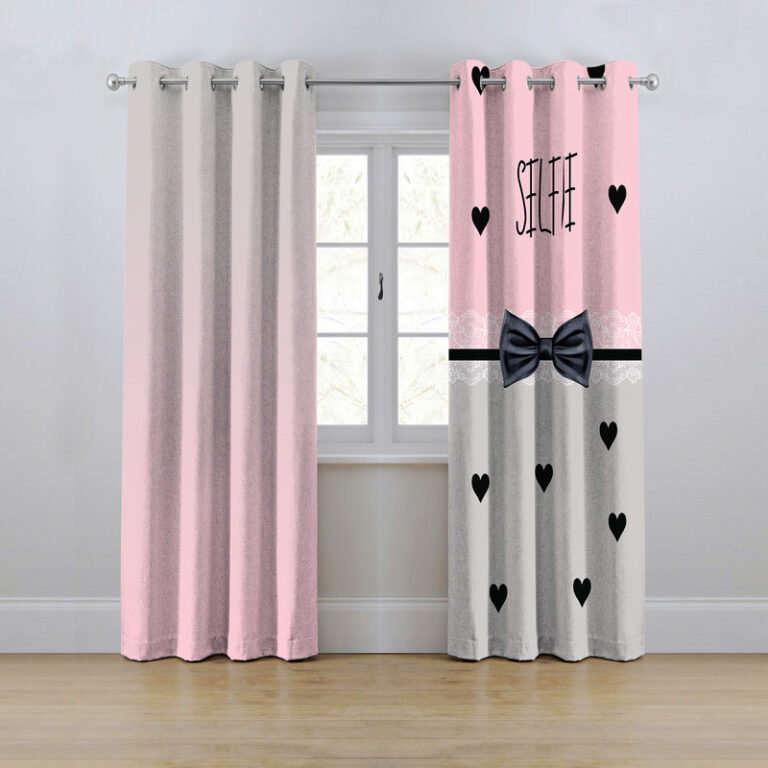 پرده مدل پانچی طرح پاپیون سایز 280x145 سانتی متر