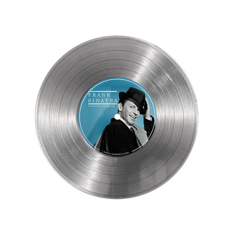 تابلو نیپ آرت طرح دیسک گرامافون مدل 9142 فریم نقره ای