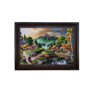 تابلو فرش ماشینی مدل روستا کد 8912