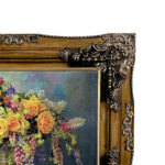 تابلو فرش ماشینی مدل گلدان گل کد 8955