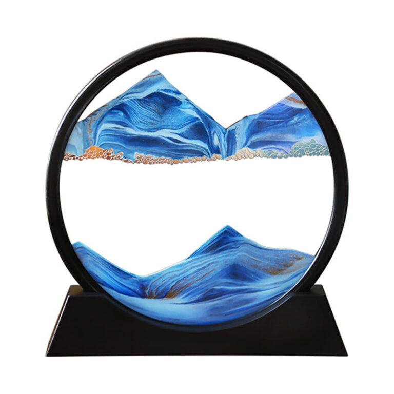 ساعت شنی طرح شن های رنگی شناور در آب