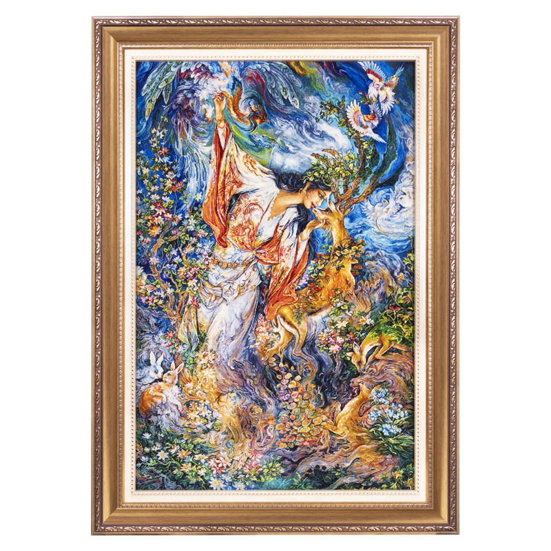 b3f42b8bcb88d9b52b4e03e0544a12ee تابلو فرش دستباف سی پرشیا مدل مینیاتور رستن کد 903520