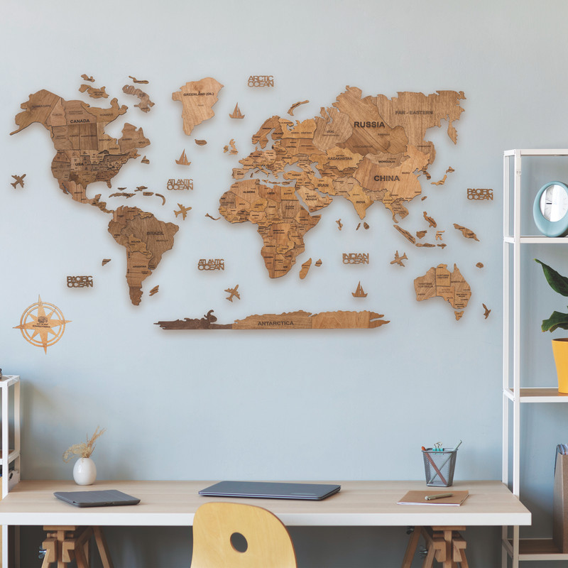 b5c0577650e6abbbfbcc0242b32d6832 دیوارکوب انجوی وود طرح چوبی نقشه جهان کد 31