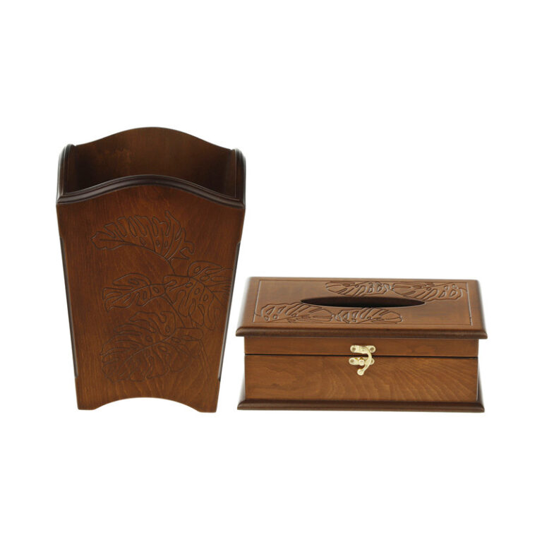 سطل و جعبه دستمال کاغذی مدل برگ کد BT074