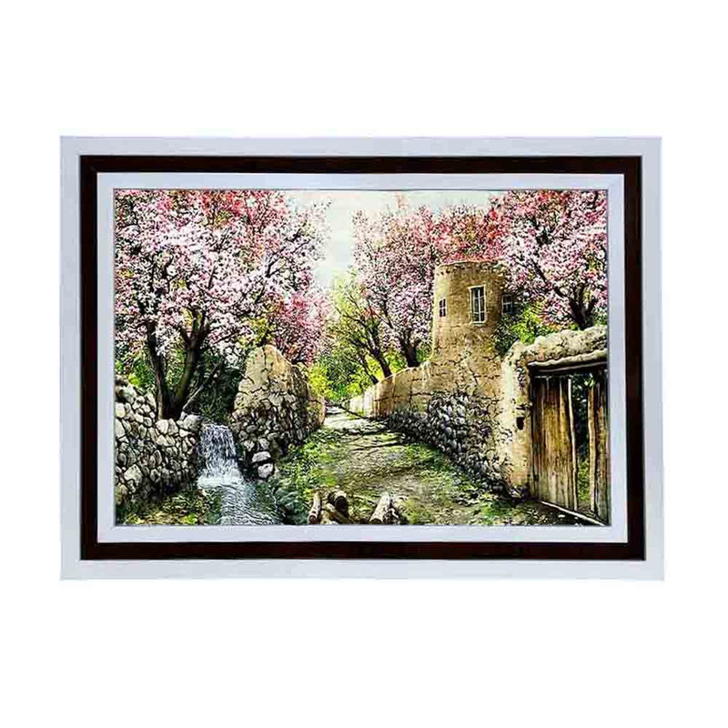 bd9e2e17a136118cb00d715d4c7a30b4 تابلو فرش ماشینی مدل کوچه باغ کد 8859