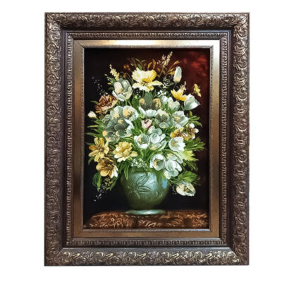 تابلو فرش دستباف مدل گل طولی