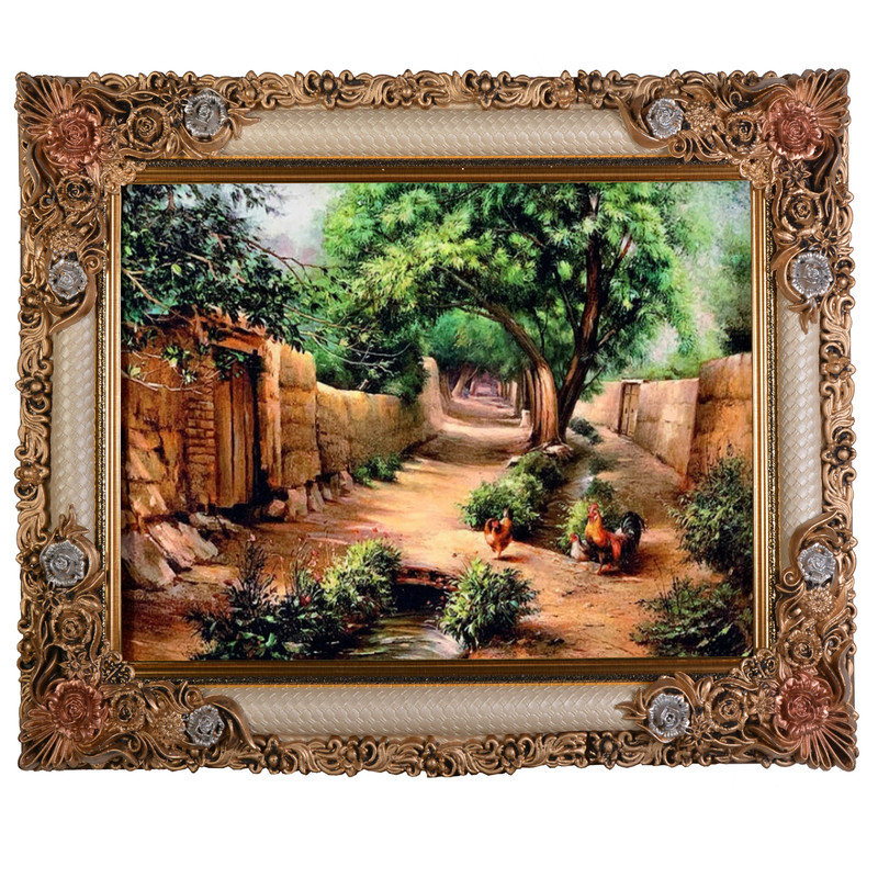 c2dd42624fc152ad5db349038f47f8fd تابلو فرش ماشینی طرح کوچه باغ کد HT016