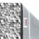 پرده بارمان دکور طرح شش ضلعی مدل مخمل پانچی کد 1237RR W سایز 140x280 سانتی متر