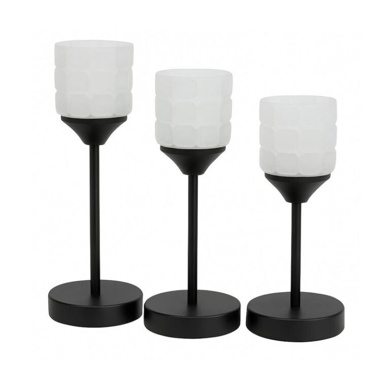 شمعدان مدل کریستال دکوراتیو بسته 3 عددی