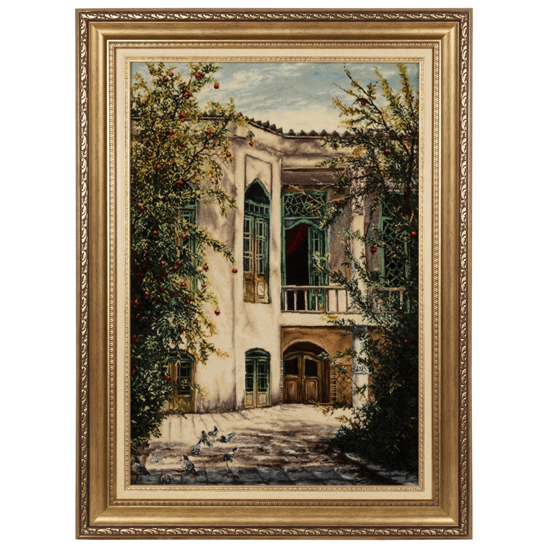 c8825a688fada01b6c7b492fa0c8dd12 تابلو فرش دستباف سی پرشیا طرح خانه یزدی کد 903996