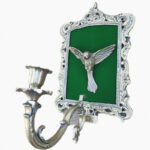 شمعدان مدل دیوارکوب آنتیک طرح برنزی کد 03