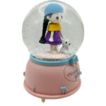 گوی موزیکال مدل پمپی Sweet girl طرح دختر دوست داشتنی و خرس کوچولو کد PD4054