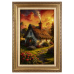 تابلو فرش دستباف سی پرشیا طرح منظره کلبه کد 904032