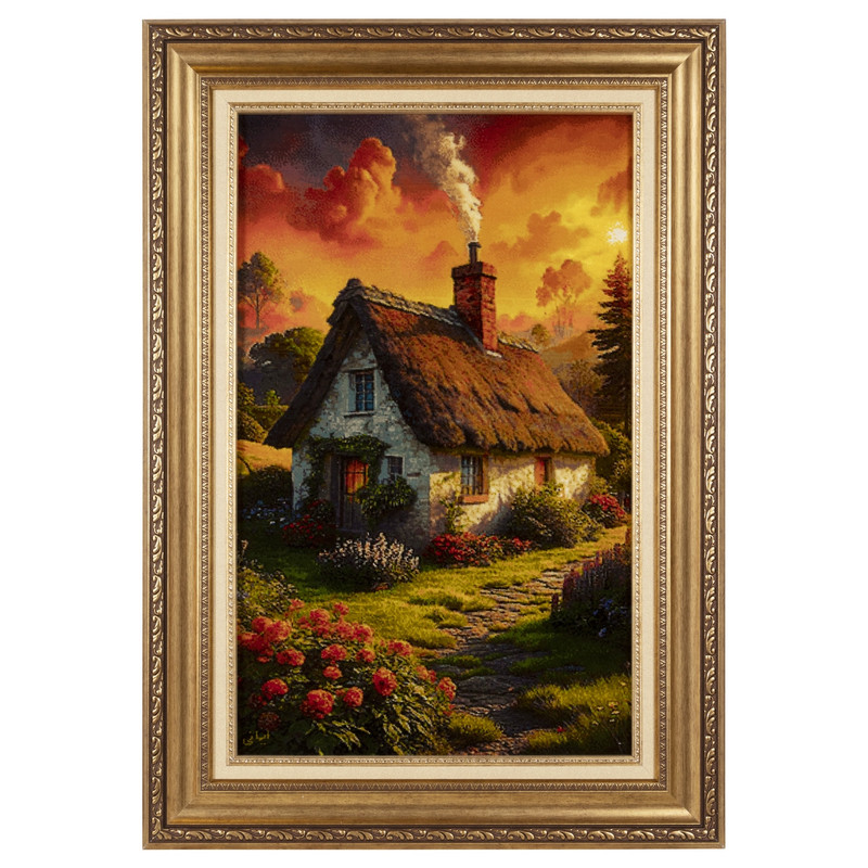 cc29821ca8f25d83c3effec7fd7a49e7 تابلو فرش دستباف سی پرشیا طرح منظره کلبه کد 904032