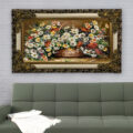 تابلو فرش ماشینی طرح سبد گل کد ۷۳۷۶