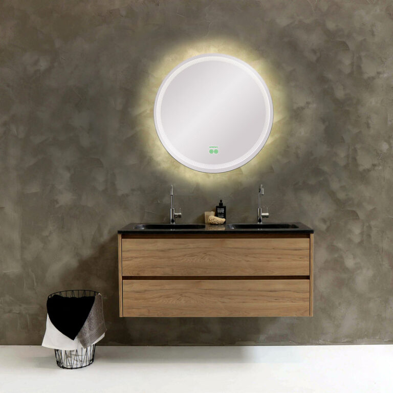 آینه گلسموند مدل دایره آرایشی بک لایت هوشمند کد CBLBSM