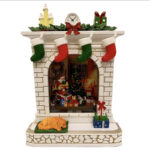 گوی موزیکال مدل پمپی کریسمسی طرح شومینه کد WDL-20114B