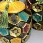 ظرف دکوری مدل درب دار مجموعه 3 عددی