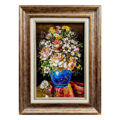 تابلو فرش دستباف مدل گلدان گل ابریشمی کد 304