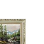 تابلو فرش ماشینی طرح دستبافت مدل کلبه جنگلی کد 8245