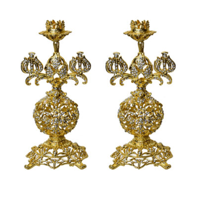 شمعدان مدل لوکس سه شاخه بسته دو عددی