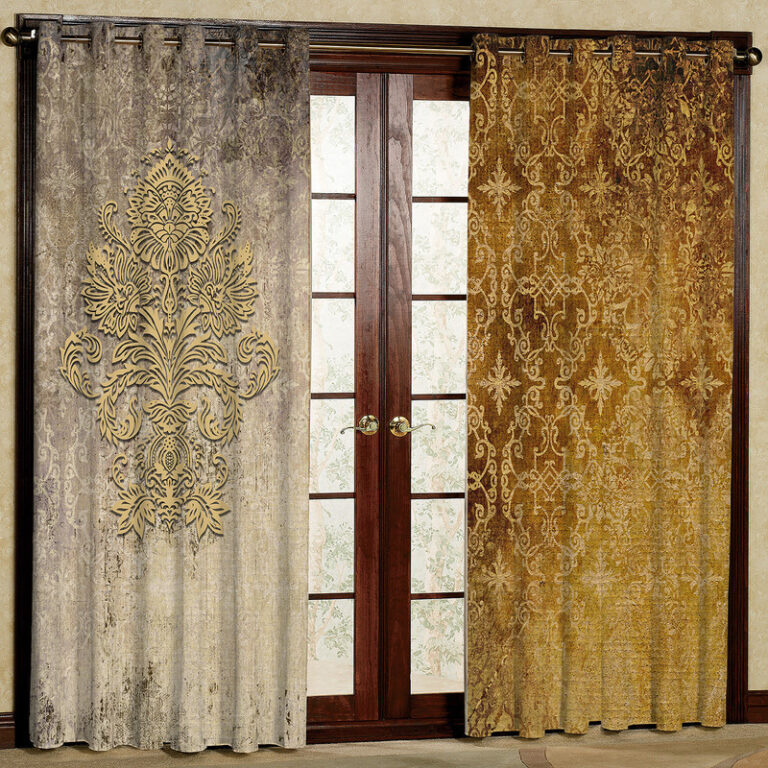 پرده مدل طرح دار مخمل پانچی کد 1008 سایز 140x280 سانتی متر