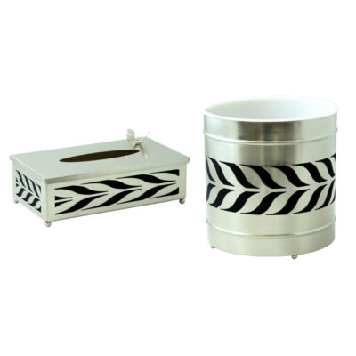 ست سطل و جای دستمال سالی نو مدل برگ زیتون کد N-551