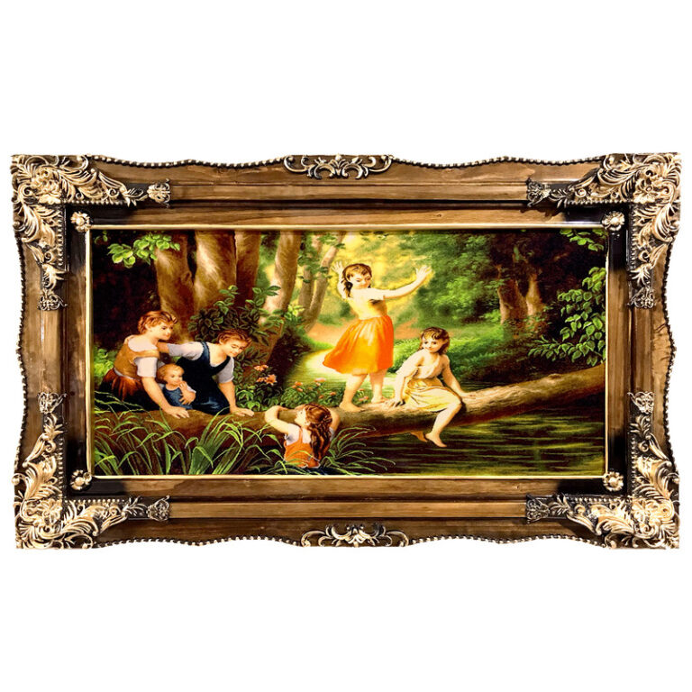 تابلو فرش ماشینی طرح دختربچه کد ۷۰۷۱