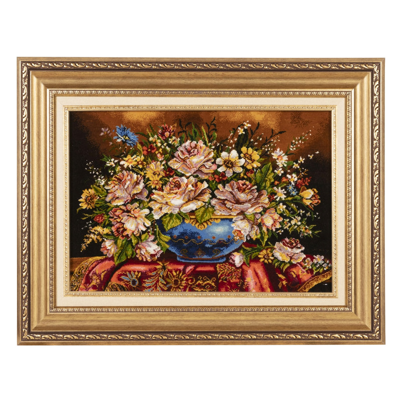 e0989cbcacbdfcf916febf9cd2f693cf تابلو فرش دستباف سی پرشیا مدل گل در گلدان کد 903948