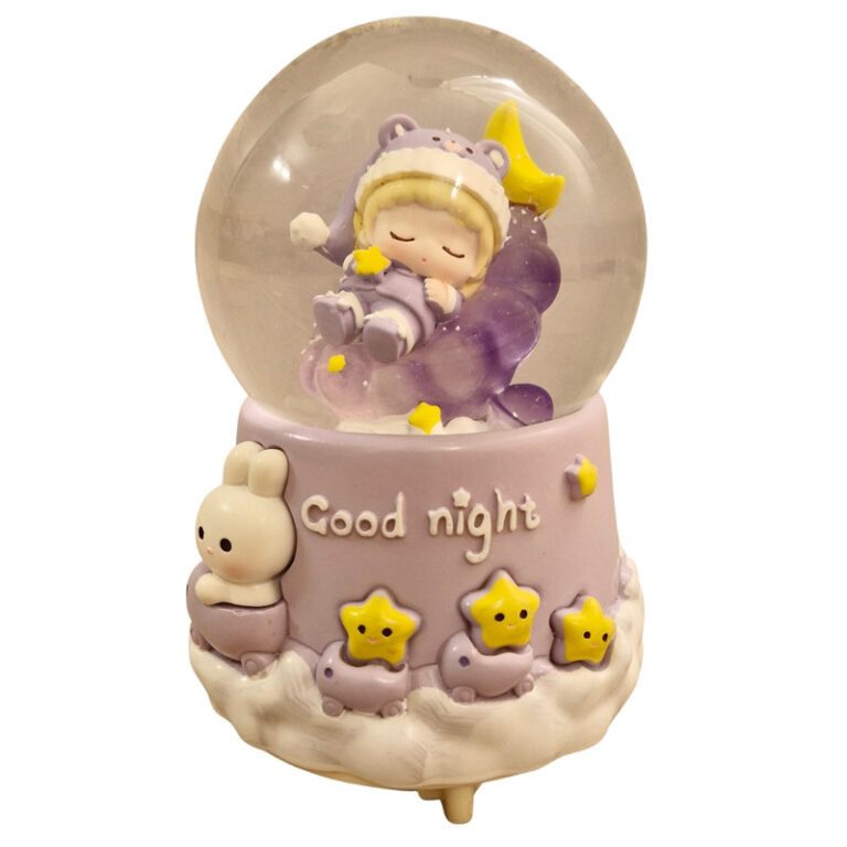 گوی موزیکال مدل پمپی نوزاد خوابیده طرح Good night کد A02