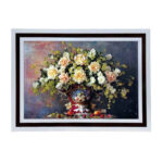 تابلو فرش ماشینی مدل گلدان گل کد 8896