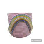 ست سطل و جای دستمال کاغذی مدل رنگین کمان