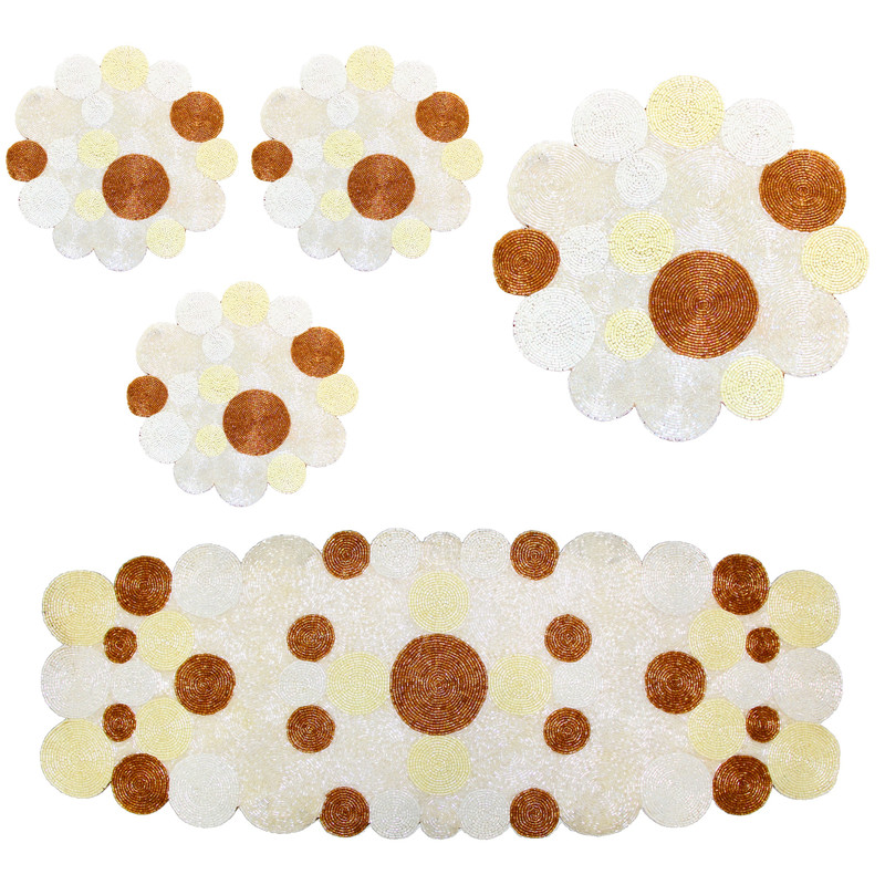 e77e493f73d1245b0ec022dfee1e9025 ست رومیزی 5 تکه زرموند مدل TCP0AE1